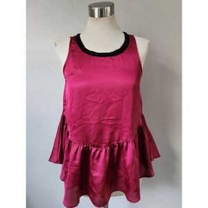Juicy Couture Sleeveless Pink Blouse with Beaded Neckline Size Small